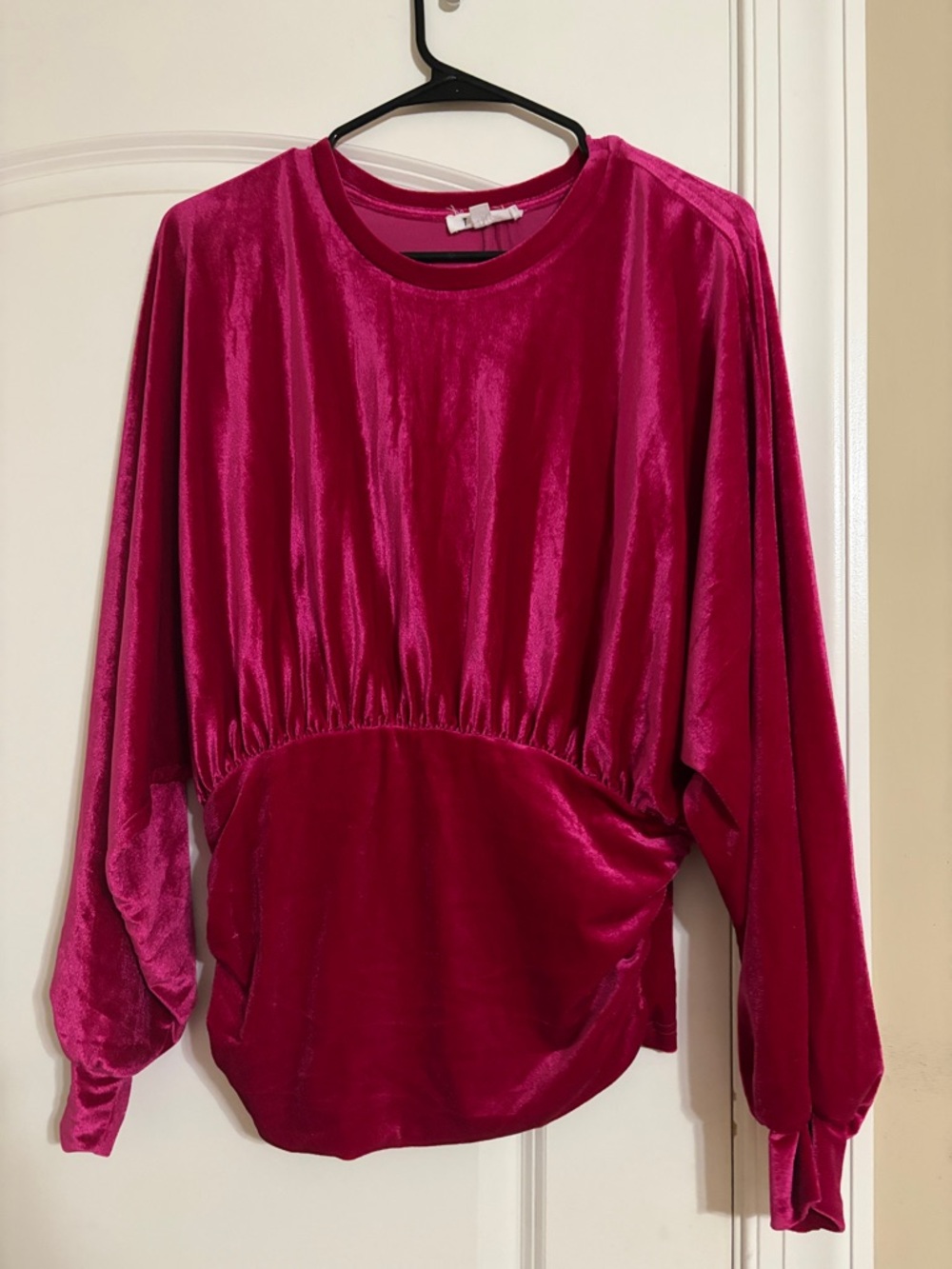 THML Fuchsia Velvet Blouson Sweatshirt